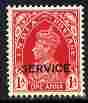 India 1937-39 KG6 Official 1 anna carmine unmounted mint SG O13, stamps on , stamps on  kg6 , stamps on 