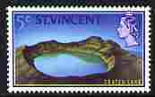 St Vincent 1965-67 QEII def 5c Crater Lake unmounted mint SG 235, stamps on lakes, stamps on volcanoes