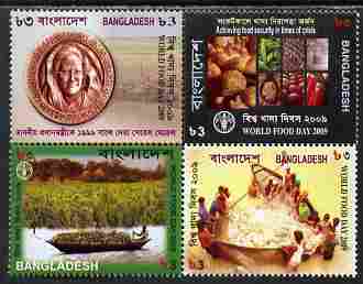 Bangladesh 2009 World Food Day set of 4 in se-tenant block unmounted mint, stamps on food