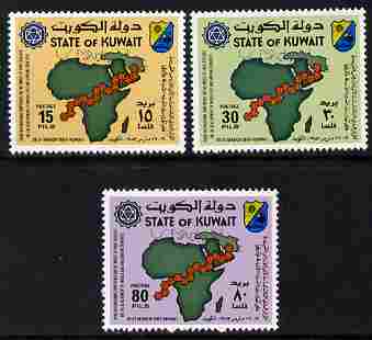 Kuwait 1983 Conference on Diseases perf set of 3 unmounted mint SG 1000-02, stamps on diseases, stamps on maps