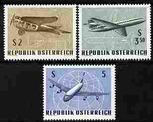 Austria 1968 IFA Wien Airmail Stamp Exhibition perf set of 3 unmounted mint SG 1521-23, stamps on aviation, stamps on stamp exhibitions