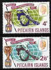 Pitcairn Islands 1966 Football World Cup Championships set of 2 unmounted mint SG 57-58, stamps on football