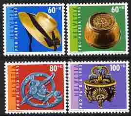 Switzerland 1995 Pro Patria - Folk Art perf set of 4 unmounted mint SG 1301-04, stamps on arts