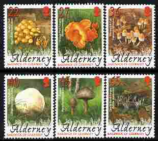 Guernsey - Alderney 2004 Fungi perf set of 6 unmounted mint SG A223-28, stamps on fungi