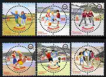 Guernsey - Alderney 2004 Centenary of FIFA perf set of 6 unmounted mint SG A229-34, stamps on , stamps on  stamps on football