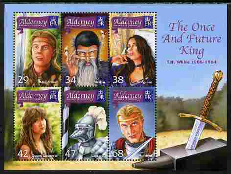 Guernsey - Alderney 2006 The Once and Future King perf m/sheet unmounted mint SG MS A273, stamps on , stamps on  stamps on persionalities, stamps on  stamps on literature, stamps on  stamps on children, stamps on  stamps on fairy tales