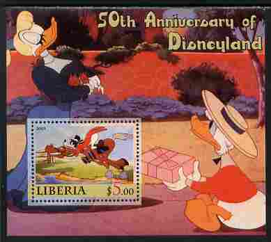 Liberia 2005 50th Anniversary of Disneyland #19 (Goofy) perf s/sheet unmounted mint, stamps on disney, stamps on cinema, stamps on movies, stamps on cartoons, stamps on entertainments, stamps on 