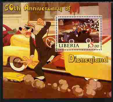 Liberia 2005 50th Anniversary of Disneyland #23 (Donald) perf s/sheet unmounted mint, stamps on disney, stamps on cinema, stamps on movies, stamps on cartoons, stamps on entertainments, stamps on 