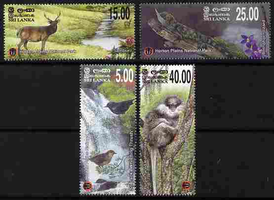 Sri Lanka 2010 Horton Plains National Park perf set of 4 unmounted mint , stamps on national parks, stamps on birds, stamps on apes, stamps on animals, stamps on flowers, stamps on elks, stamps on lizards, stamps on reptiles