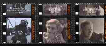 Denmark 1989 Danish Film Industry perf set of 3 unmounted mint SG 891-93, stamps on films, stamps on cinema, stamps on movies, stamps on motorbikes