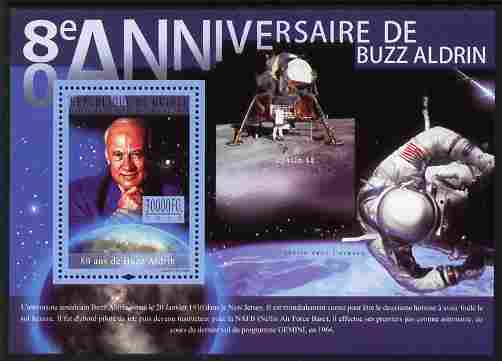 Guinea - Conakry 2010 80th Birthday of Buzz Aldrin #1 perf m/sheet unmounted mint, stamps on space, stamps on astronomy, stamps on personalities, stamps on apollo