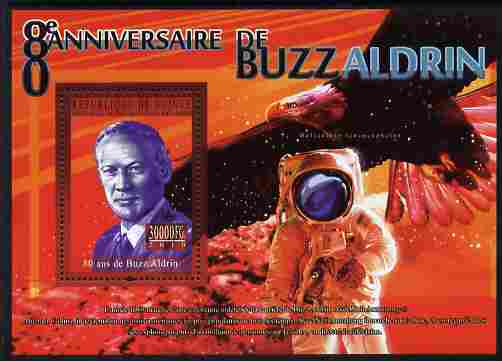 Guinea - Conakry 2010 80th Birthday of Buzz Aldrin #2 perf m/sheet unmounted mint, stamps on space, stamps on astronomy, stamps on personalities, stamps on apollo