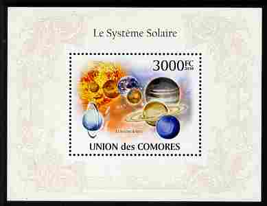 Comoro Islands 2010 The Solar System perf m/sheet unmounted mint, stamps on astrology, stamps on space, stamps on astronomy, stamps on planets