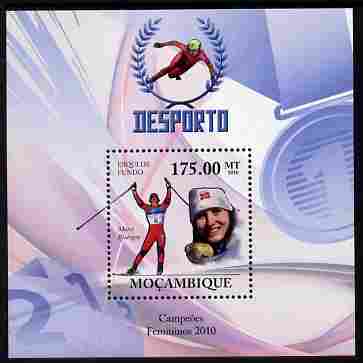 Mozambique 2010 Winter Sports (female) perf m/sheet unmounted mint, stamps on sport, stamps on skiing, stamps on women