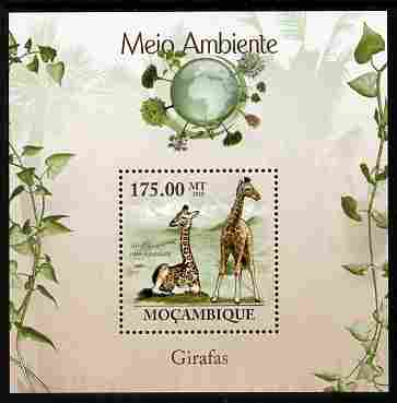 Mozambique 2010 The Environment - Giraffes perf m/sheet unmounted mint Michel BL 298, stamps on animals, stamps on giraffes, stamps on environment