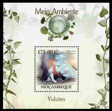 Mozambique 2010 The Environment - Volcanoes perf m/sheet unmounted mint Michel BL 315, stamps on volcanoes, stamps on environment