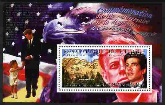 Guinea - Conakry 2009 Tenth Death Anniversary of John Fitzgeral Kennedy Jr perf m/sheet unmounted mint , stamps on personalities, stamps on kennedy, stamps on usa presidents, stamps on americana, stamps on aviation