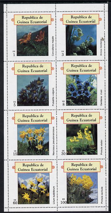Equatorial Guinea 1977 Flowers perf set of 8 (Mi 1213-20A) unmounted mint, stamps on , stamps on  stamps on flowers