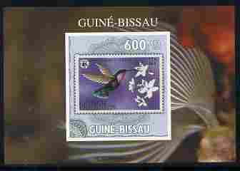Guinea - Bissau 2010 WWF - Stamp On Stamp #3 - Humming Bird (Grenada Genadines) individual imperf deluxe sheet unmounted mint. Note this item is privately produced and is..., stamps on animals, stamps on  wwf , stamps on stamponstamp, stamps on stamp on stamp, stamps on birds, stamps on hummingbirds