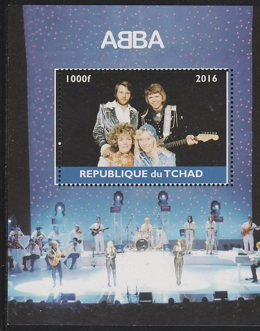 Chad 2016 Abba perf s/sheet containing 1 value unmounted mint. Note this item is privately produced and is offered purely on its thematic appeal. . , stamps on , stamps on  stamps on music, stamps on  stamps on pops, stamps on  stamps on abba, stamps on  stamps on 