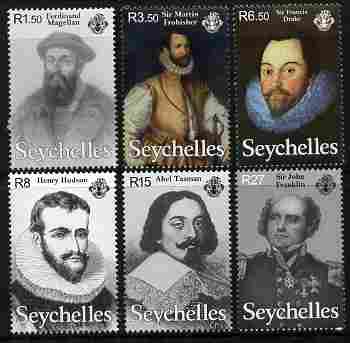 Seychelles 2009 Seafaring and Exploration perf set of 6 unmounted mint, SG 966-71, stamps on personalities, stamps on explorers