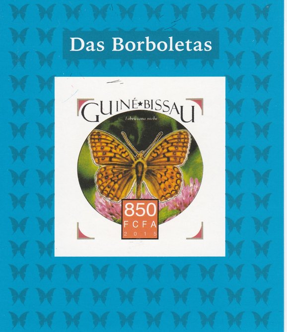 Guinea-Bissau 2015 Butterflies #1 imperf deluxe sheet unmounted mint. Note this item is privately produced and is offered purely on its thematic appeal, stamps on butterflies