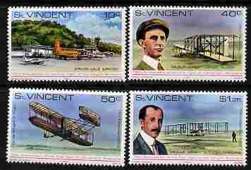 St Vincent 1978 75th Anniversary of First Flight perf set of 4 unmounted mint, SG 566-69 , stamps on aviation