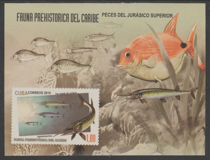 Cuba 2015 Marine Life perf m/sheet unmounted mint, stamps on marine life, stamps on sharks, stamps on fish