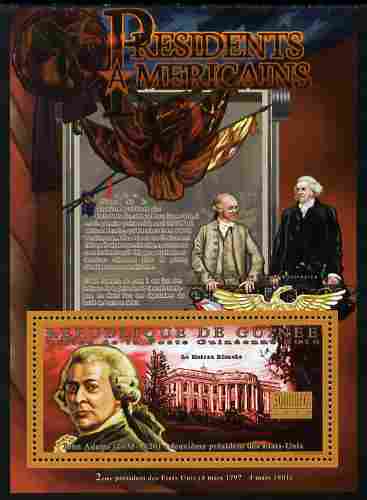 Guinea - Conakry 2010-11 Presidents of the USA #02 - John Adams perf s/sheet unmounted mint , stamps on personalities, stamps on americana, stamps on constitutions, stamps on usa presidents, stamps on adams