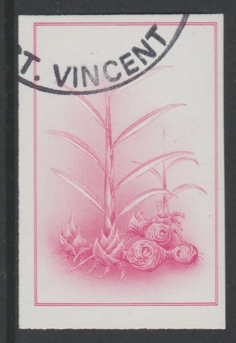 St Vincent 1985 Herbs & Spices $3 Gingeri mperf proof in magenta only, fine used with part St Vincent cancellation, produced for a promotion. Ex Format archives (as SG 87..., stamps on food      herbs & spices