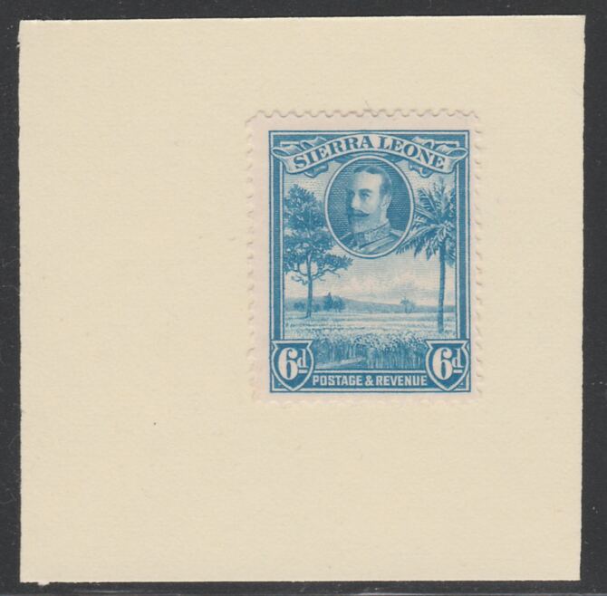 Sierra Leone 1932 KG5 Pictorial 6d light blue SG 162 on piece with full strike of Madame Joseph forged postmark type 393, stamps on , stamps on  kg5 , stamps on forgery