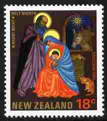 New Zealand 1985 Christmas 18c with the error of spelling (CRISTMAS) unmounted mint, see note after SG 1378, stamps on christmas