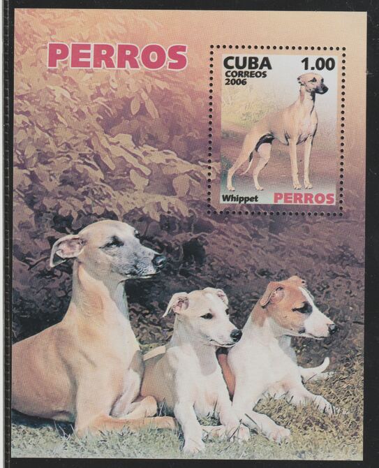 Cuba 2006 Dogs perf m/sheet unmounted mint, stamps on dogs, stamps on whippet