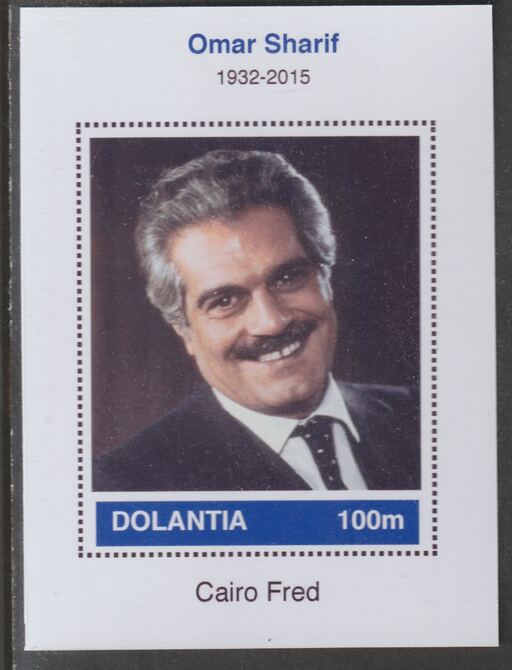 Dolantia (Fantasy) Omar Sharif imperf deluxe sheetlet on glossy card (75 x 103 mm) unmounted mint, stamps on , stamps on  stamps on personalities, stamps on  stamps on cinema, stamps on  stamps on films, stamps on  stamps on movies