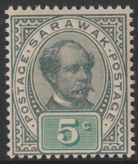 Sarawak 1899 Sir Charles Brooke unissued 5c olive-grey & green  unmounted mint but usual light overall toning, SG 48 (Blocks available), stamps on , stamps on  qv , stamps on 