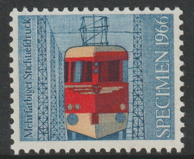 Cinderella  1966 dummy stamp showing a Locomotive and inscribed SPECIMEN unmounted mint, stamps on cinderella, stamps on railways