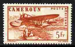 Cameroun 1941 Sikorsky S-43 Flying Boat 5f red-brown perforated proof similar to SG Type 29c but without RF mounted mint , stamps on aviation, stamps on flying boats