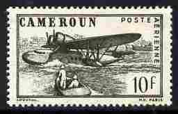 Cameroun 1941 Sikorsky S-43 Flying Boat 10f greenish-black perforated proof similar to SG Type 29c but without RF mounted mint , stamps on aviation, stamps on flying boats