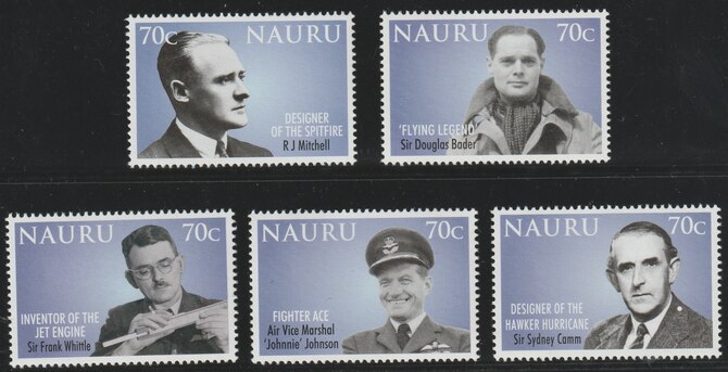 Nauru 2008 90th Anniversary of Royal Air Force set of 5 unmounted mint SG664-68, stamps on aviation, stamps on  raf , stamps on royal air force, stamps on 