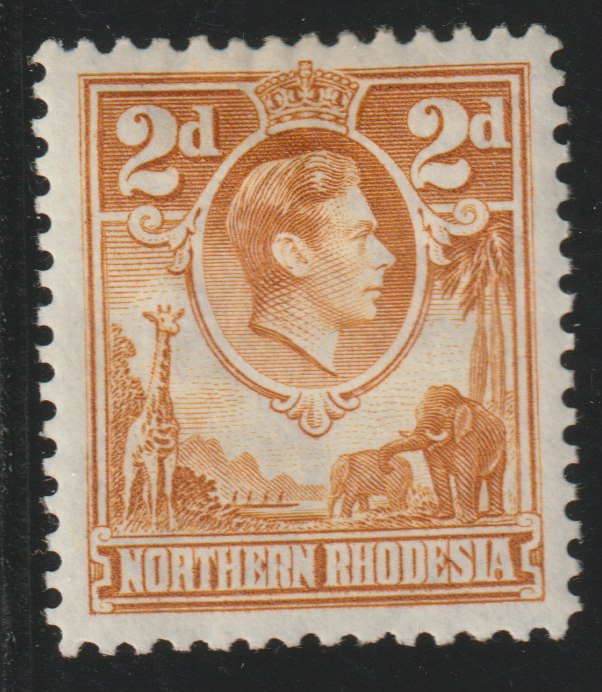 Northern Rhodesia 1938-52 KG6 2d yellow-brown mounted mint, SG 31, stamps on , stamps on  kg6 , stamps on 