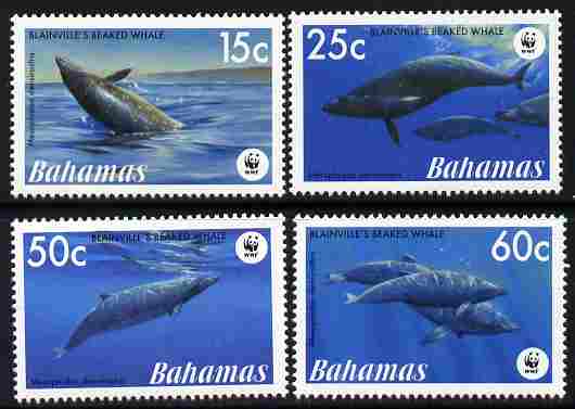 Bahamas 2007 WWF - Beaked Whale perf set of 4 unmounted mint  SG 1449-52, stamps on animals, stamps on  wwf , stamps on whales, stamps on marine life