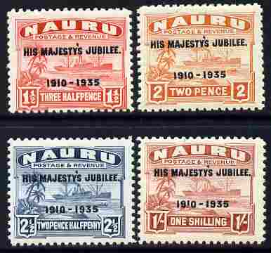 Nauru 1935 KG5 Silver Jubilee set of 4, mounted mint SG 145-8, stamps on , stamps on  kg5 , stamps on silver jubilee, stamps on ships