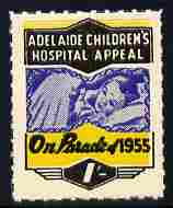 Cinderella - Australia 1955 Childrens Hospital Appeal - On Parade 1s label unmounted mint, stamps on children, stamps on hospitals, stamps on cinderella