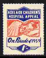 Cinderella - Australia 1959 Childrens Hospital Appeal - On Parade 1s label unmounted mint, stamps on children, stamps on hospitals, stamps on cinderella