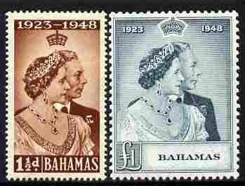 Bahamas 1948 KG6 Royal Silver Wedding perf set of 2 mounted mint, SG 194-5, stamps on , stamps on  kg6 , stamps on royal silver wedding, stamps on 