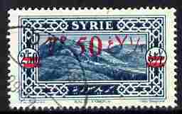 Syria 1928 7p50 on 2p50 light blue, fine used single with no stop variety as SG224a , stamps on 