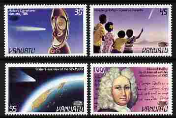Vanuatu 1986 Halleys Comet set of 4 unmounted mint SG 438-41, stamps on space, stamps on comets, stamps on telescopes, stamps on halley
