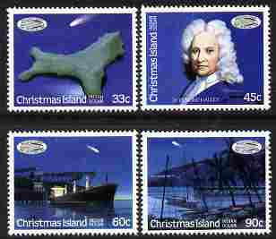 Christmas Island 1986 Halleys Comet set of 4 unmounted mint SG 212-5, stamps on space, stamps on comets, stamps on ships, stamps on halley, stamps on 