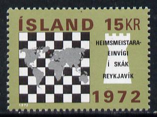 Iceland 1972 World Chess Championship unmounted mint, SG 495*, stamps on chess