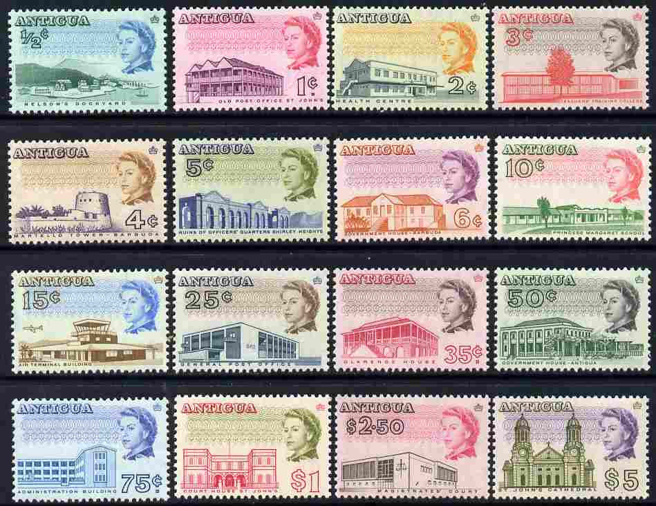 Antigua 1966-70 Pictorial defs complete, 16 values unmounted mint SG 180-95, stamps on tourism